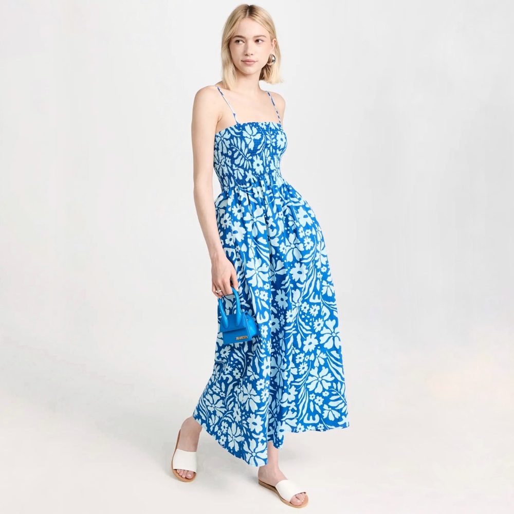 Faithfull the Brand Blue and White Floral Maxi Dress